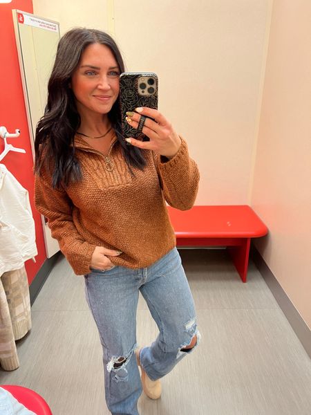 Straight jeans that are so comfy and this mixed pattern sweater are my fall outfit of choice! #Targetstyle 

#LTKunder50