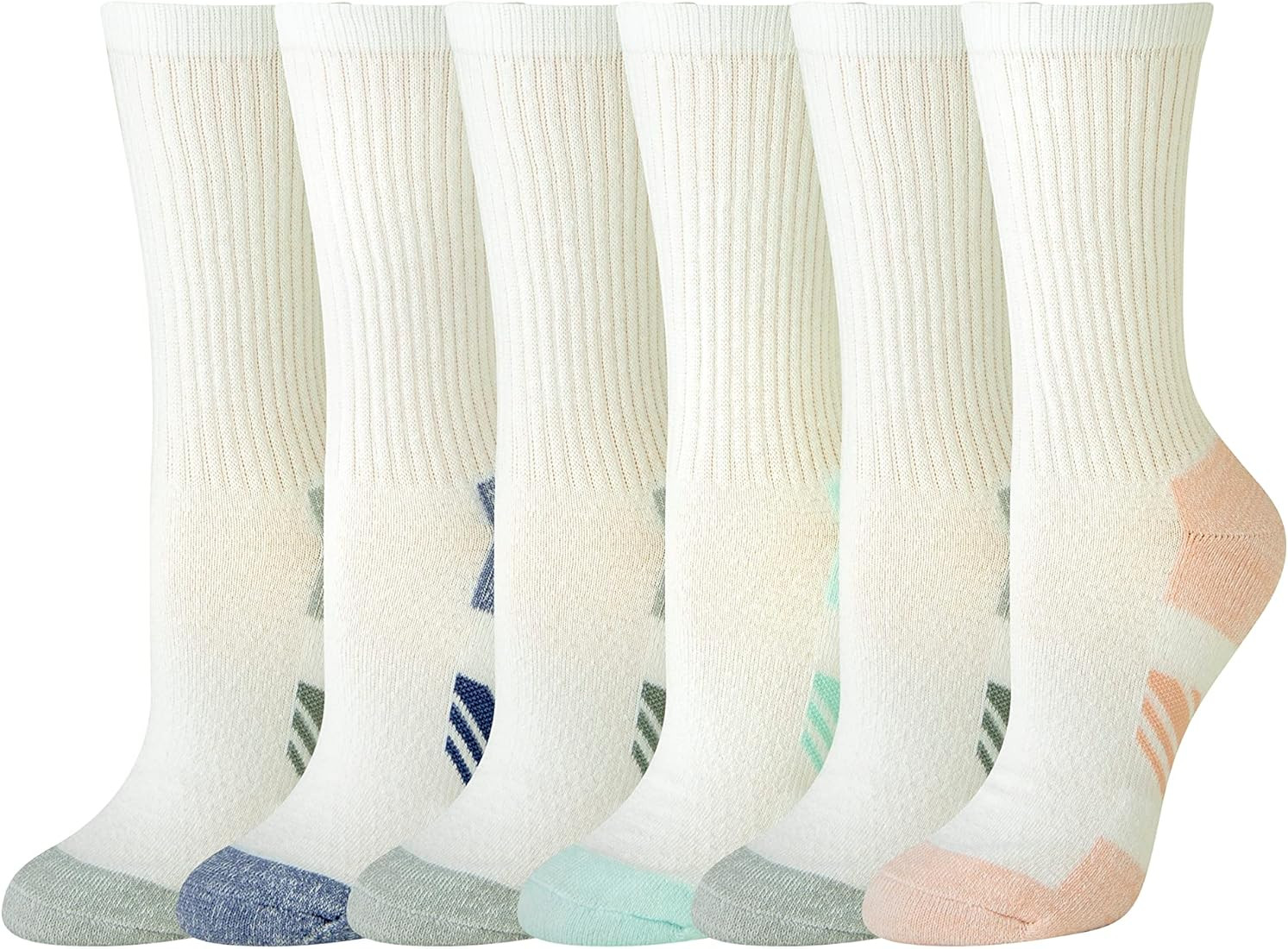Amazon Essentials Women's Performance Cotton Cushioned Athletic Crew Socks, 6 Pairs | Amazon (US)
