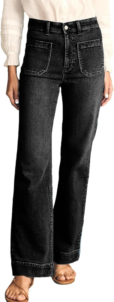 Astylish Women's Wide Leg Jeans High Waisted Stretchy Straight Leg Jeans Loose Trendy Denim Pants... | Amazon (US)
