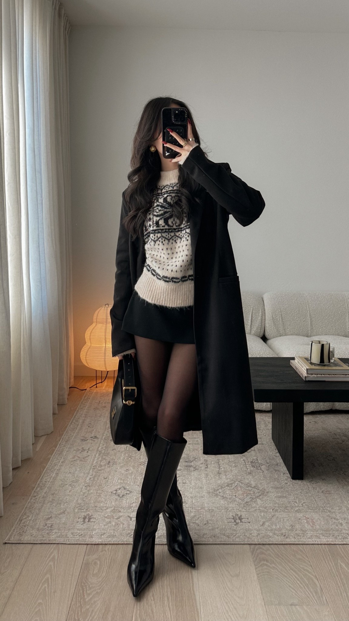 holiday outfit 🖤 sweater is size xs, skort is size xxs, coat is old princess polly

#LTKootd #LTKHoliday