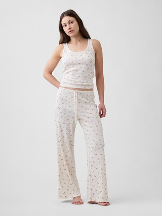 Pointelle Wide-Leg PJ Pants | Gap Factory