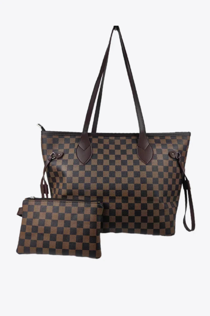 Checkered PVC Two-Piece Bag Set | Charming Charlie