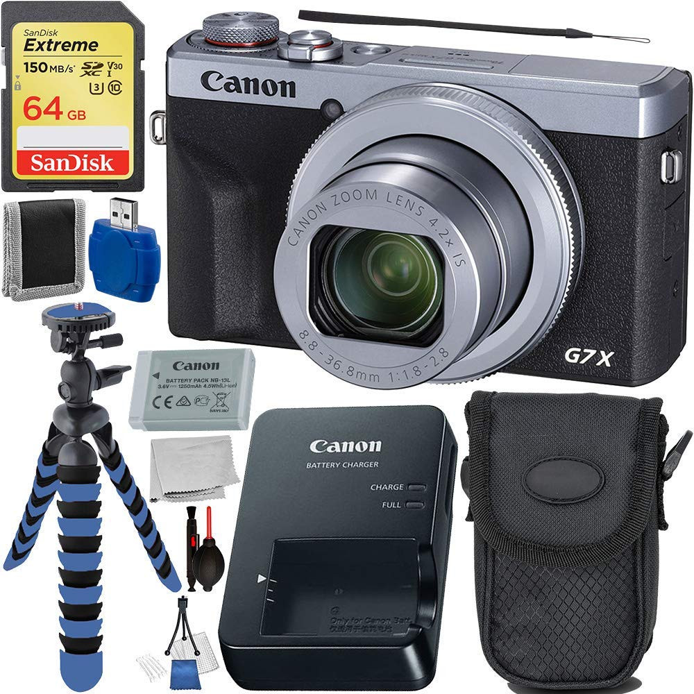 Canon PowerShot G7 X Mark III Digital Camera (Silver #3638C001) with Basic Starter Bundle (Renewe... | Amazon (US)