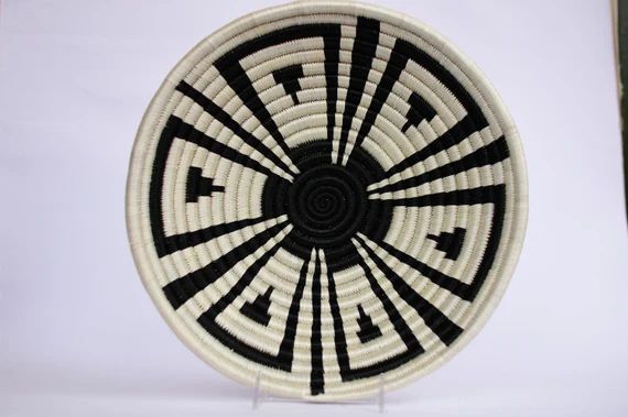 Jamba  African Wall Basket, Rwanda baskets, African Woven basket,  Black and White | Etsy (US)