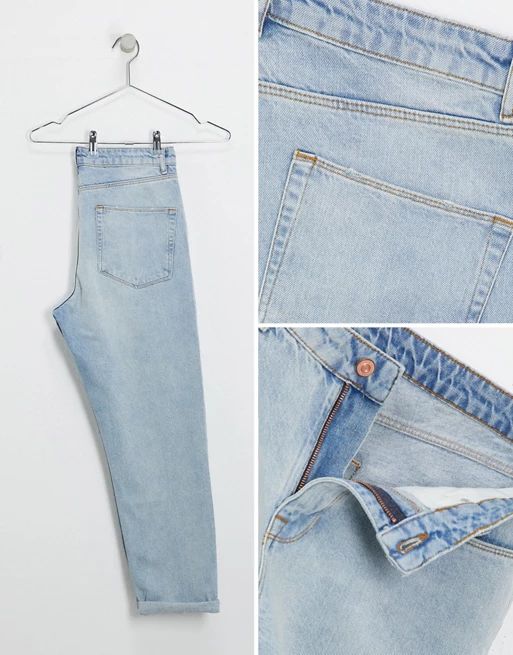 ASOS DESIGN – Kurz geschnittene Jeans mit geradem Schnitt in hellblauer Waschung | ASOS DE