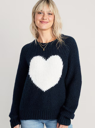 Cozy Jacquard Cocoon Pullover Sweater for Women | Old Navy (US)