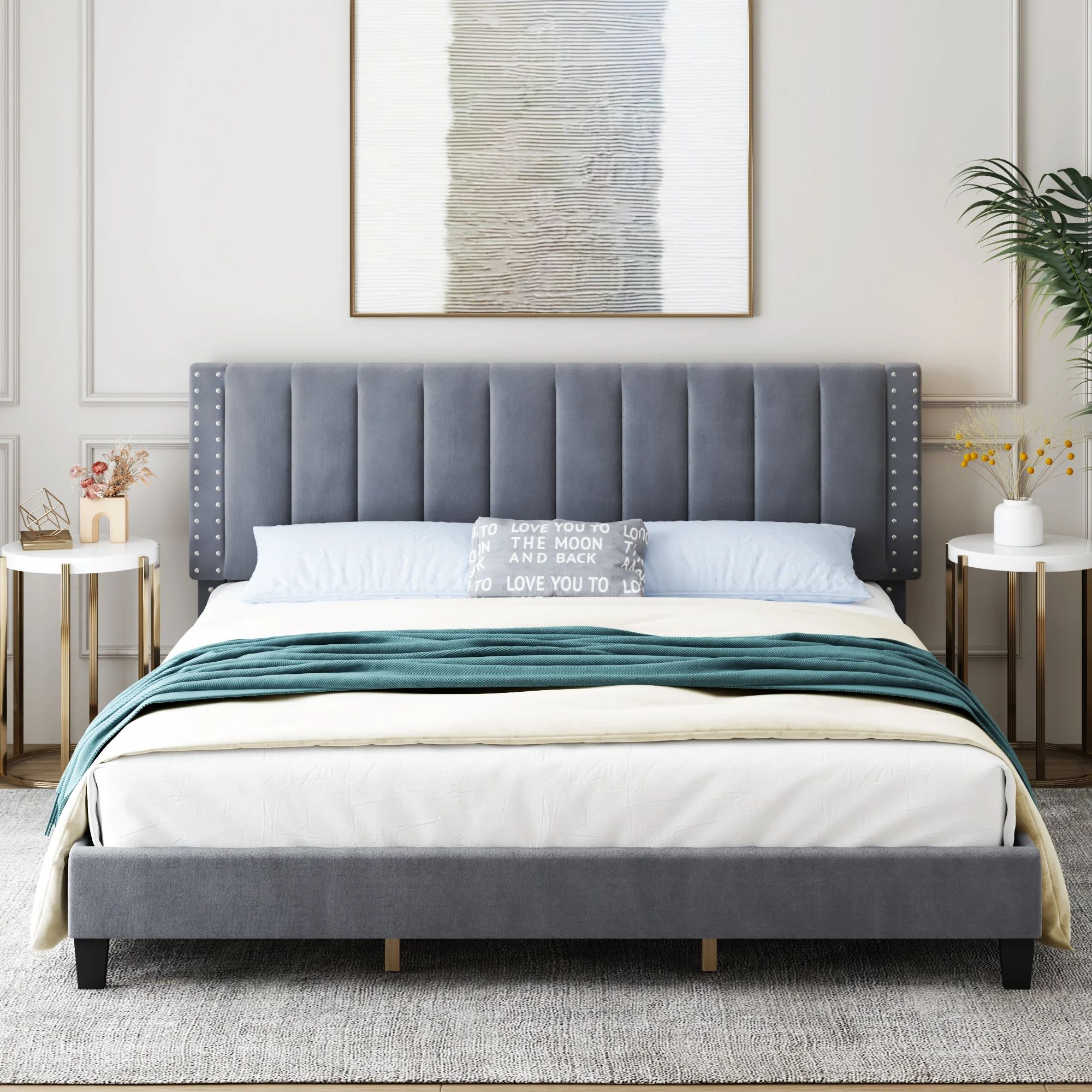 Evonne Tufted Upholstered Low Profile Platform Bed | Wayfair North America