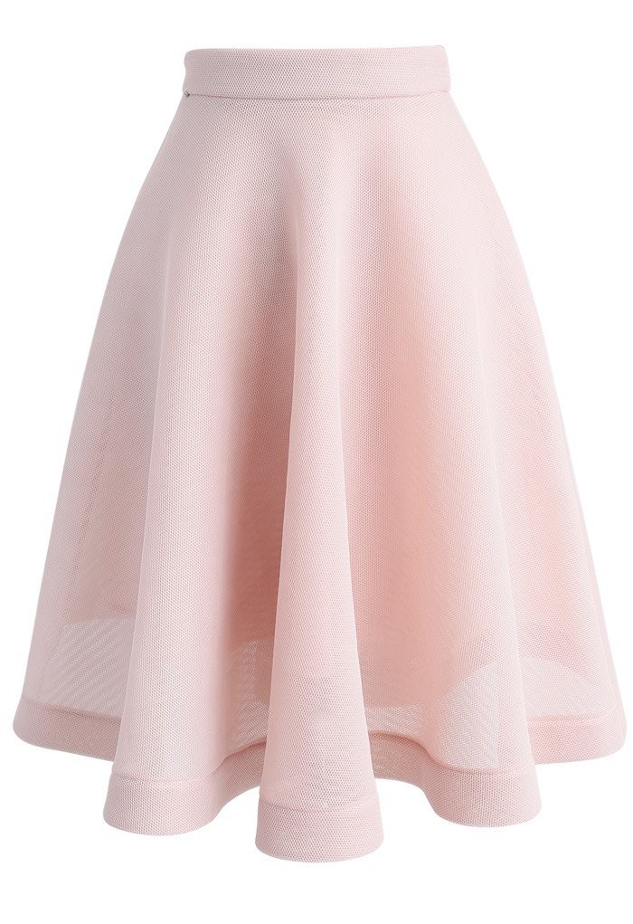 Opt to Twirl Airy A-line Midi Skirt in Pink | Chicwish