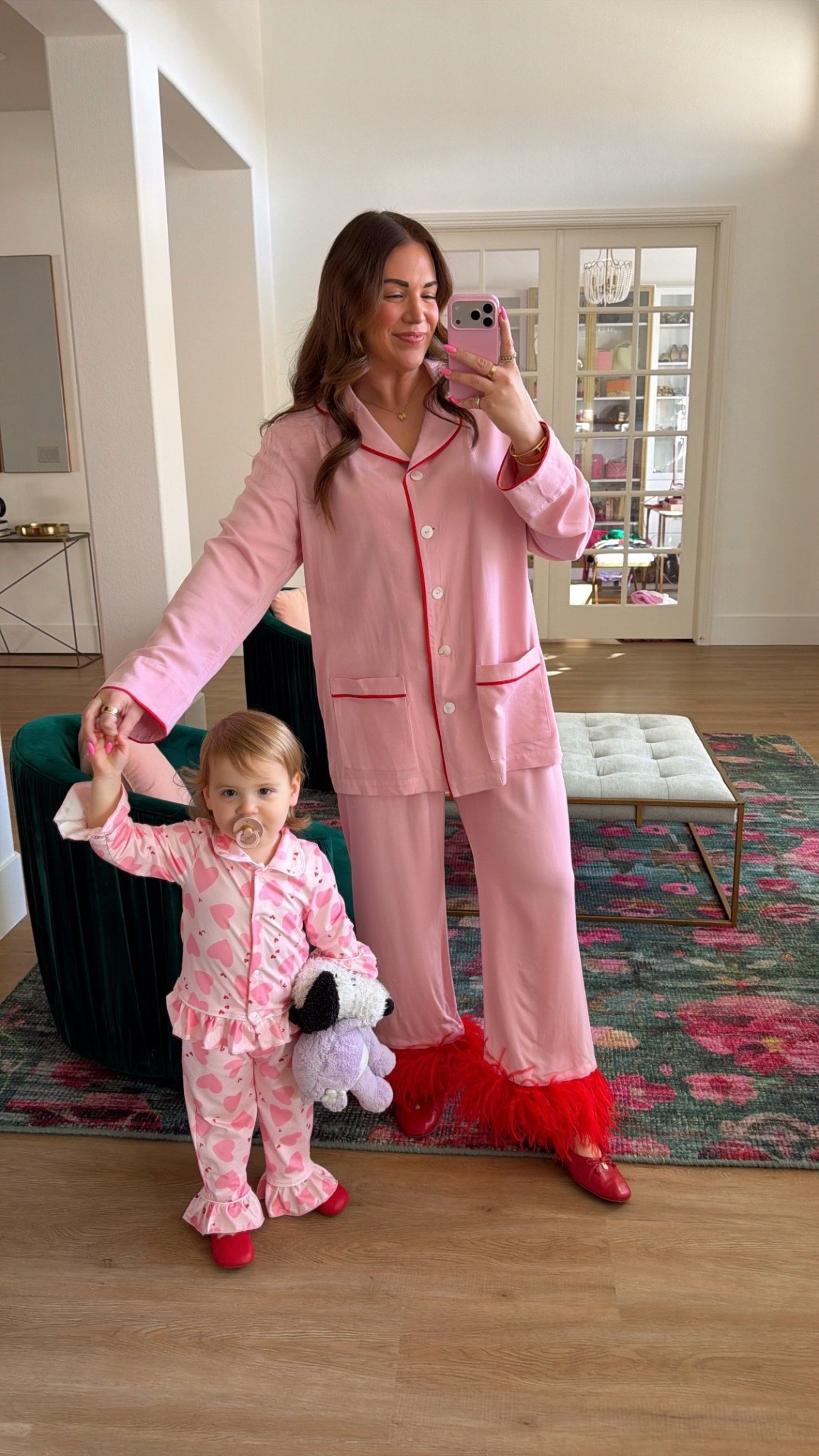 mommy and me valentine valentine pajama looks for a gals brunch! linking Savvy’s exact set. she’s in the 2/3T. mine are several years old from Sleeper. linked similar! 

#LTKmomlife #LTKKids #LTKValentine