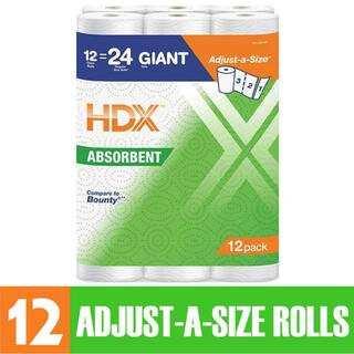 HDX HDX Select-A-Size White Paper Towel Roll, 140-Sheets, 12 Rolls Per Pack 22013 - The Home Depo... | The Home Depot