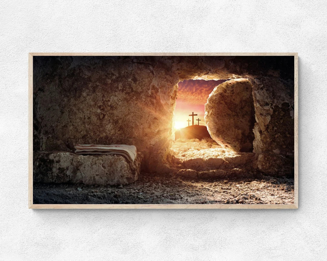 Samsung Frame TV Art Easter Christian Cross He is Risen - Etsy | Etsy (US)