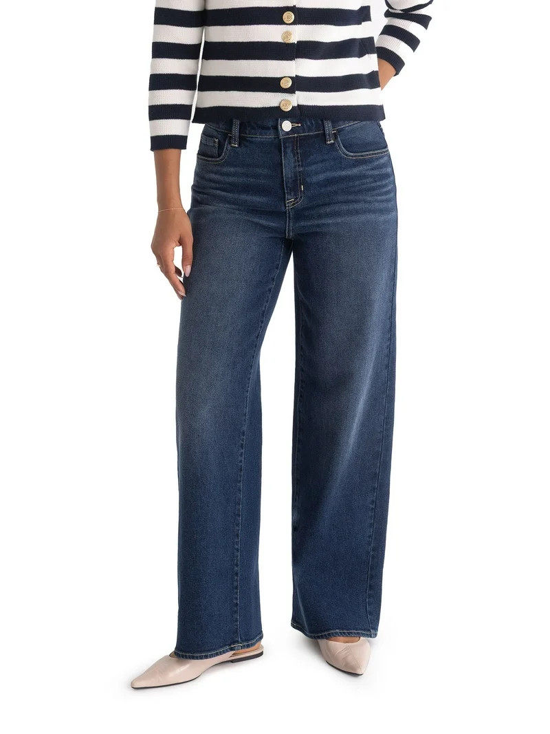 Jordache Women's High Rise Wide Leg Jeans, Sizes 2-22 | Walmart (US)