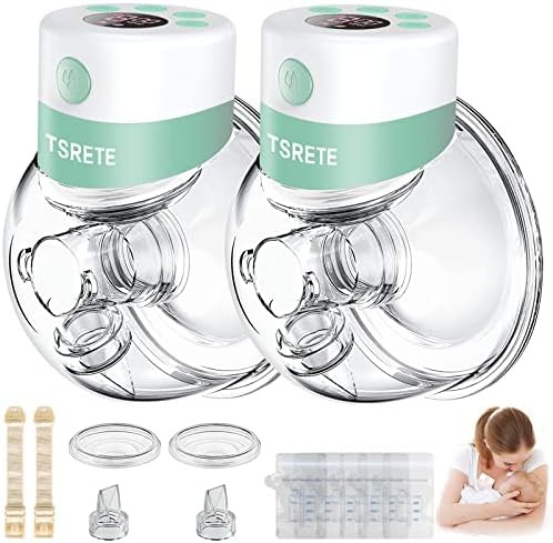 TSRETE Breast Pump, Double Wearable Breast Pump, Electric Hands-Free Breast Pumps with 2 Modes, 9... | Amazon (US)
