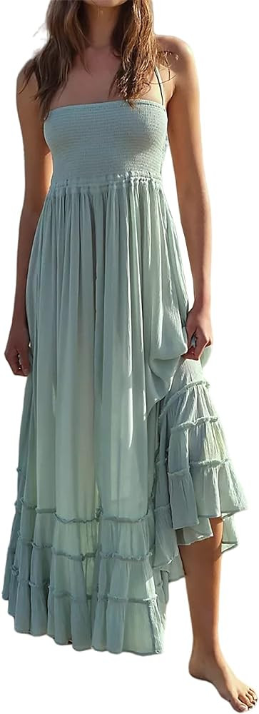 R.Vivimos Womens Summer Boho Sexy Backless Long Dresses | Amazon (US)