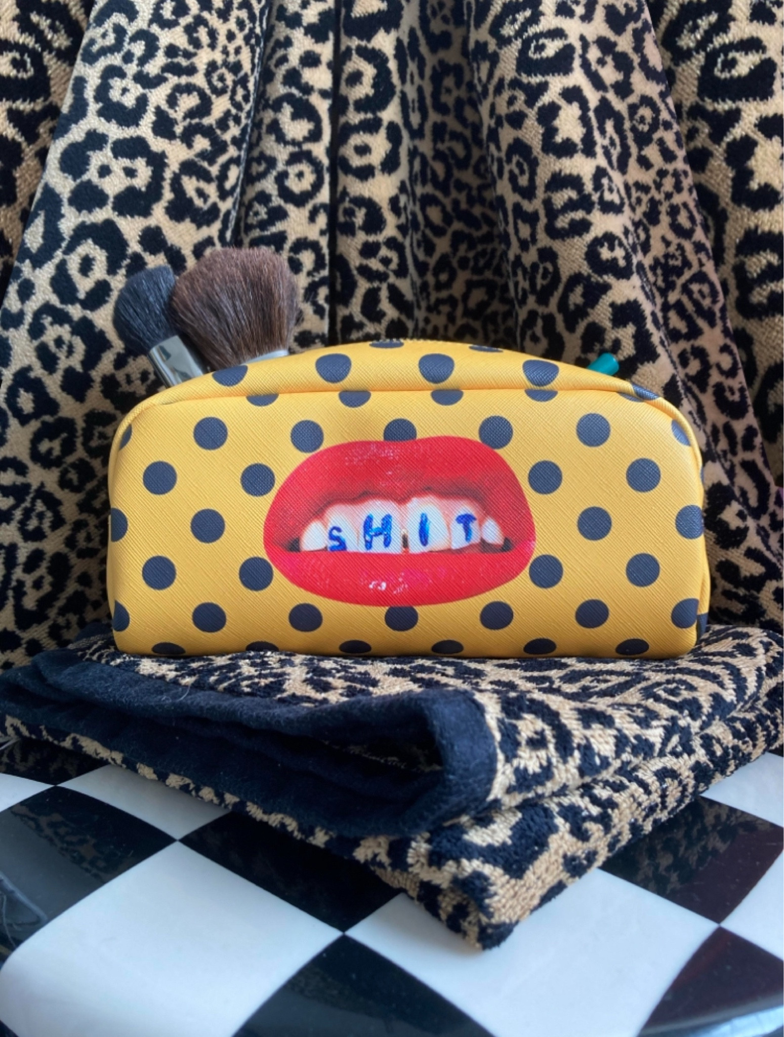 My new delicious makeup bag from Seletti has arrived ! The perfect accessory to match a bold lifestyle 🔥
(Perfect matching towels are from Zara Home 🐆) 

#makeup #beauty #bag #unique

#LTKbeauty #LTKstyletip #LTKtravel