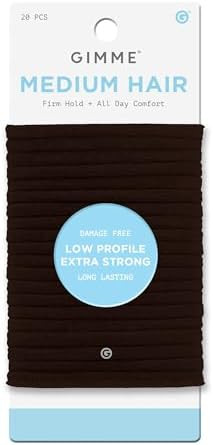 Gimme Beauty Low Profile Hair Bands - Gentle, No-Snag Elastic Ties for Fine & Thick Locks - Non-S... | Amazon (US)