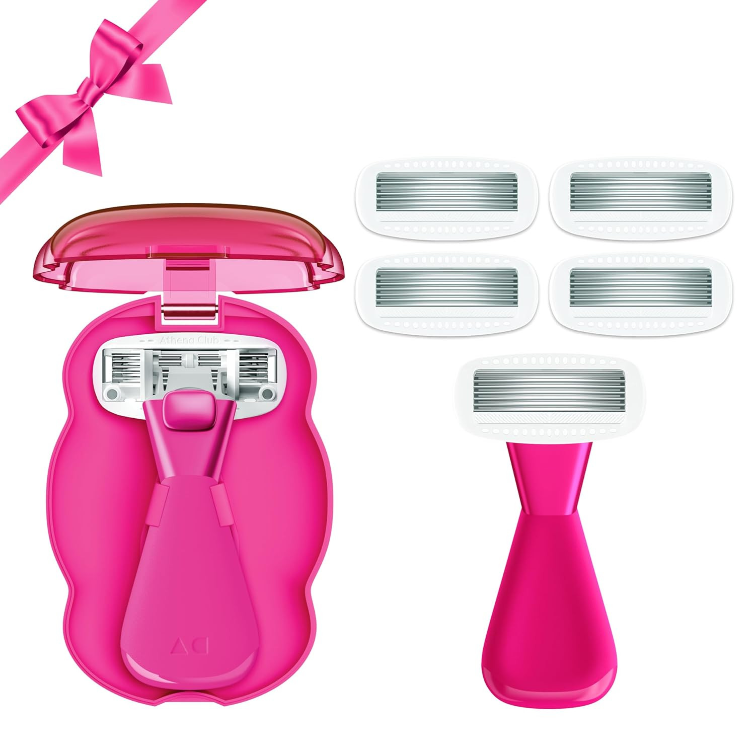 Athena Club Women's Mini Travel Razor Shave Kit, 1 Mini Travel Razor Handle + 5 Blade Refills, Su... | Amazon (US)