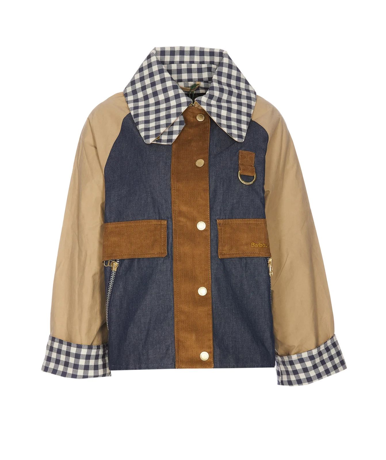 Barbour Logo-Embroidered Panelled Jacket | Cettire Global