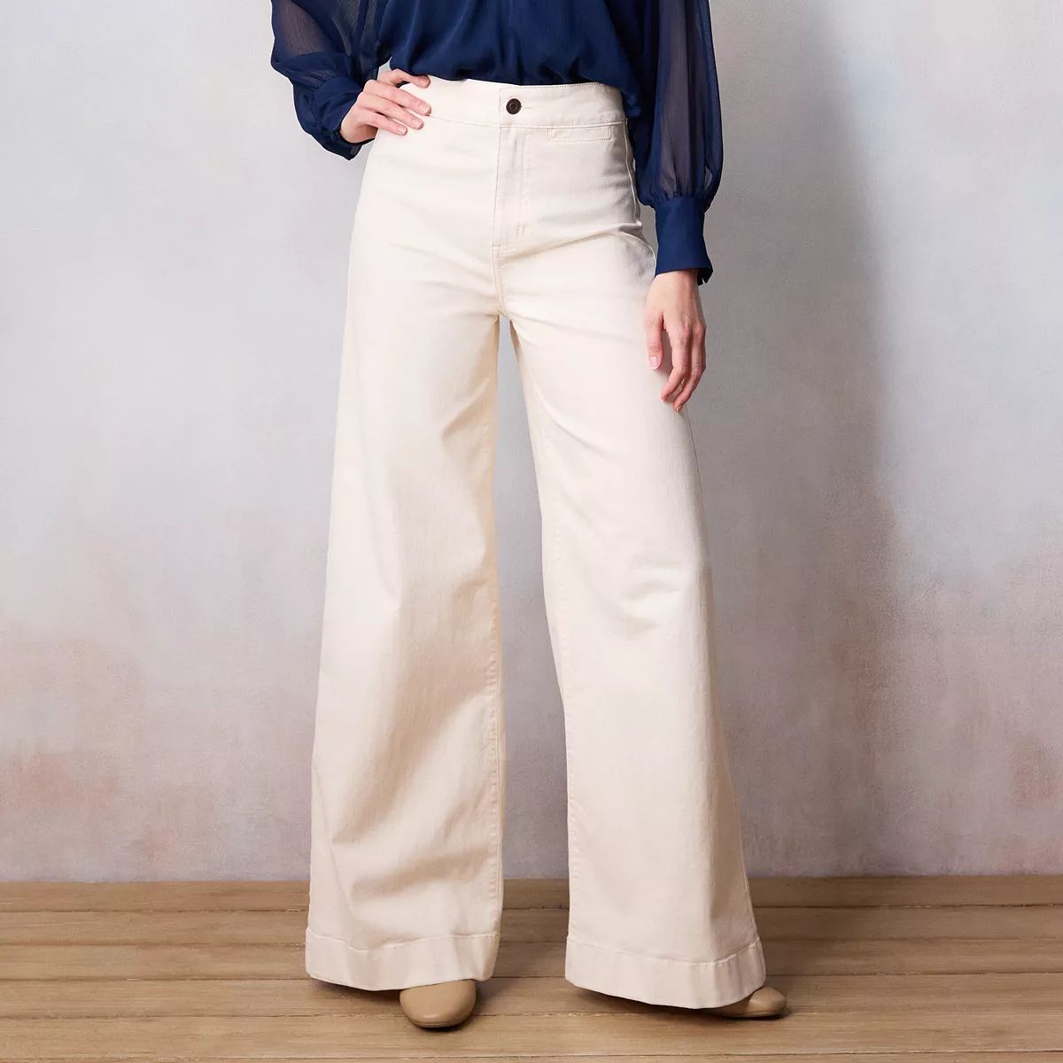 Petite LC Lauren Conrad Super High-Rise Palazzo Jeans | Kohl's