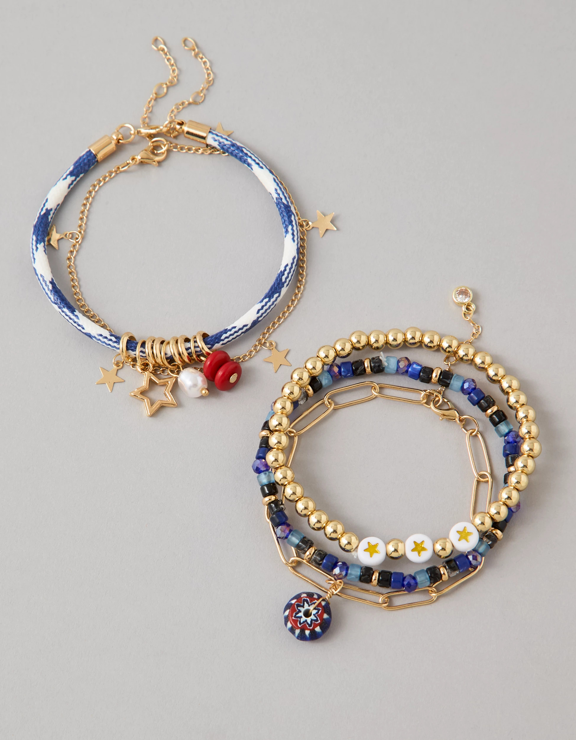 AE Red, White & Blue Bracelet 5-Pack | American Eagle Outfitters (US & CA)