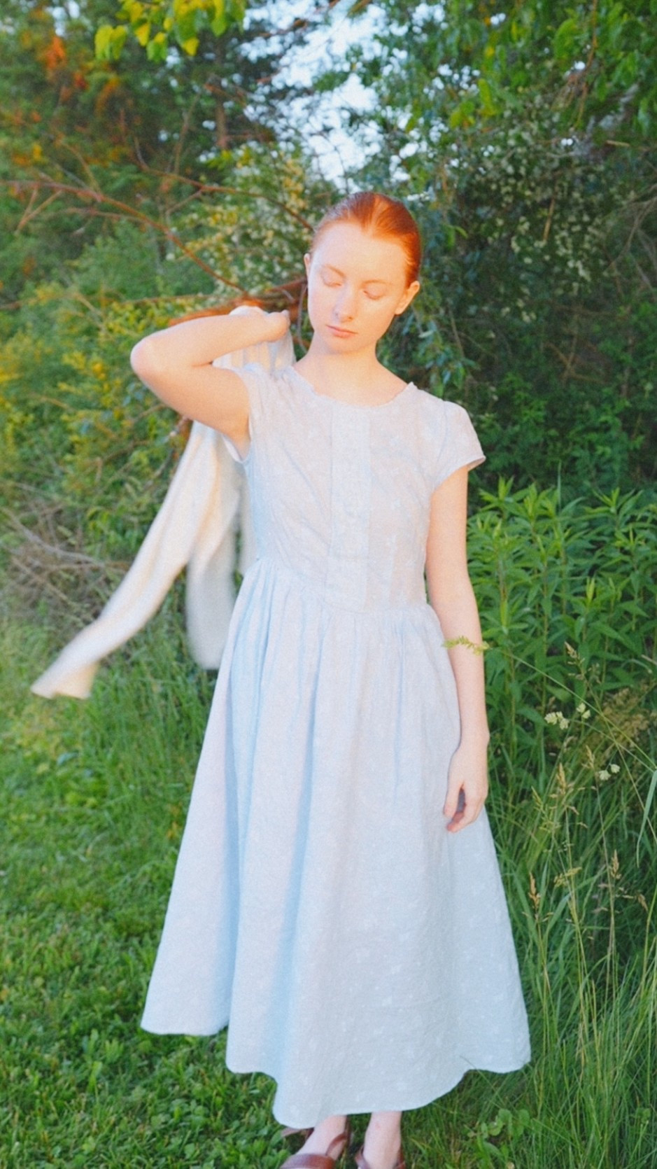 Blue summer cotton dress
