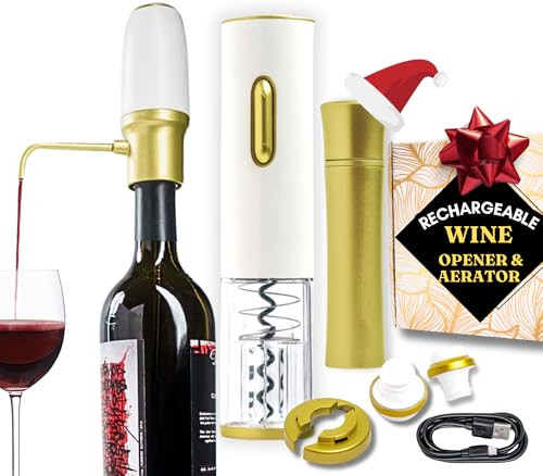 Electric Wine Bottle Opener Rechargeable - Electric Wine Opener and Wine Aerator Set - Wine Dispenser Opener Set - Wine Accessories Gifts for Women - Wine Sets Gifts | Amazon (US)