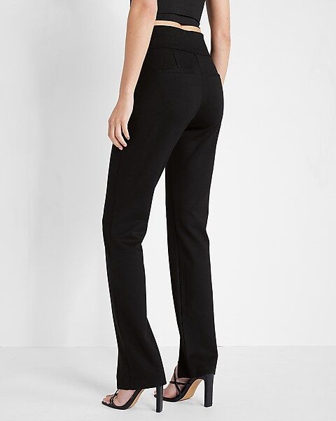 Columnist High Waisted Front Vent Straight Pant | Express