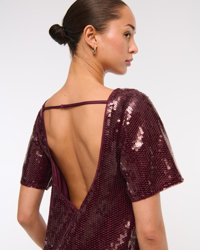 Sequin Tee Shift Mini Dress | Abercrombie & Fitch (US)