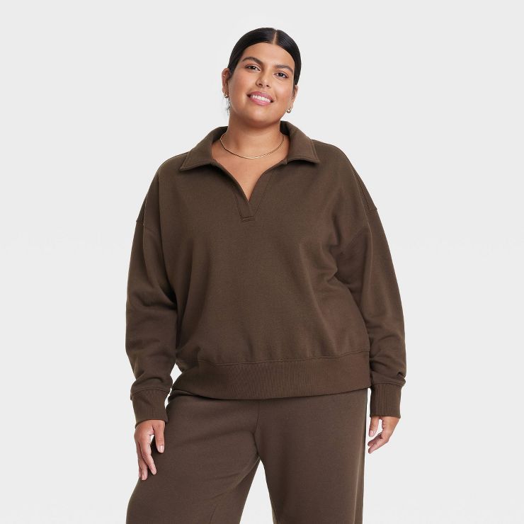 Women's Plus Size Fleece Sweatshirt - Ava & Viv™ | Target