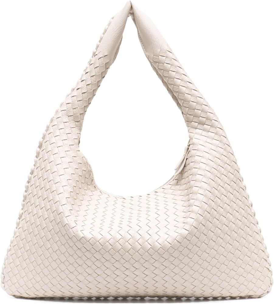 Handmade Woven Hobo Women Top-handle Shoulder Bags Large Capacity Shopping Dumplings Bag Casual U... | Amazon (US)