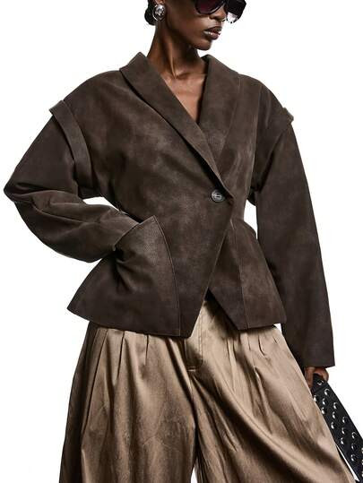 LYSMO 2025 New Arrive Minimalism Winter Women's Fashion Single-Button Pocket Long Sleeve Jacket B... | SHEIN