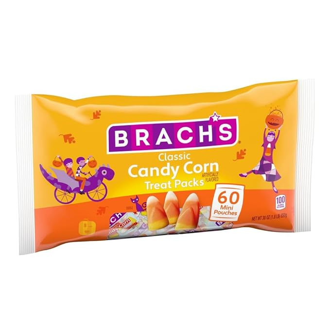 Brach's Classic Candy Corn Trick or Treat Packs, 60 Mini Pouches | Amazon (US)