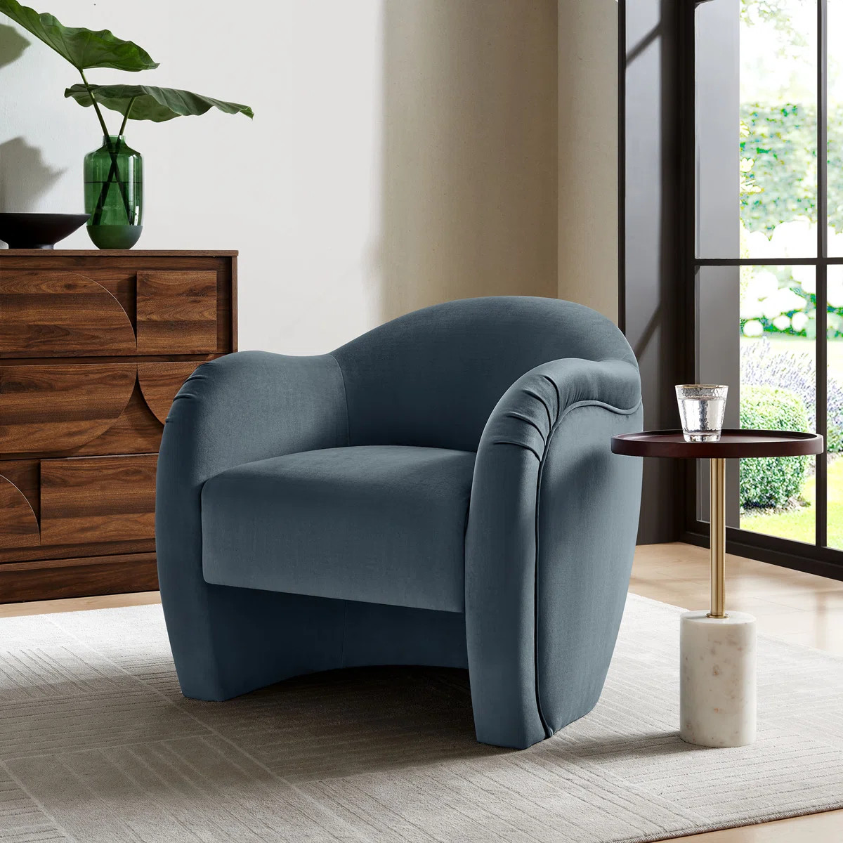 Compose Performance Velvet Accent Chair | Wayfair North America