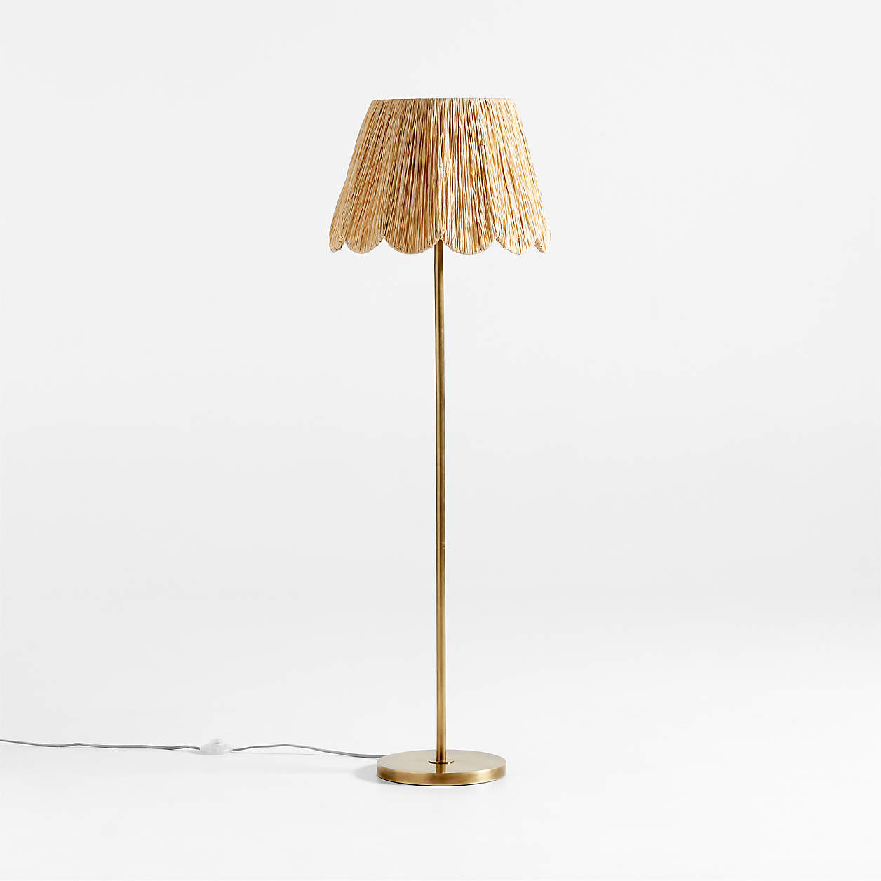 Greta Scalloped Raffia Table Lamp | Crate & Kids | Crate & Barrel