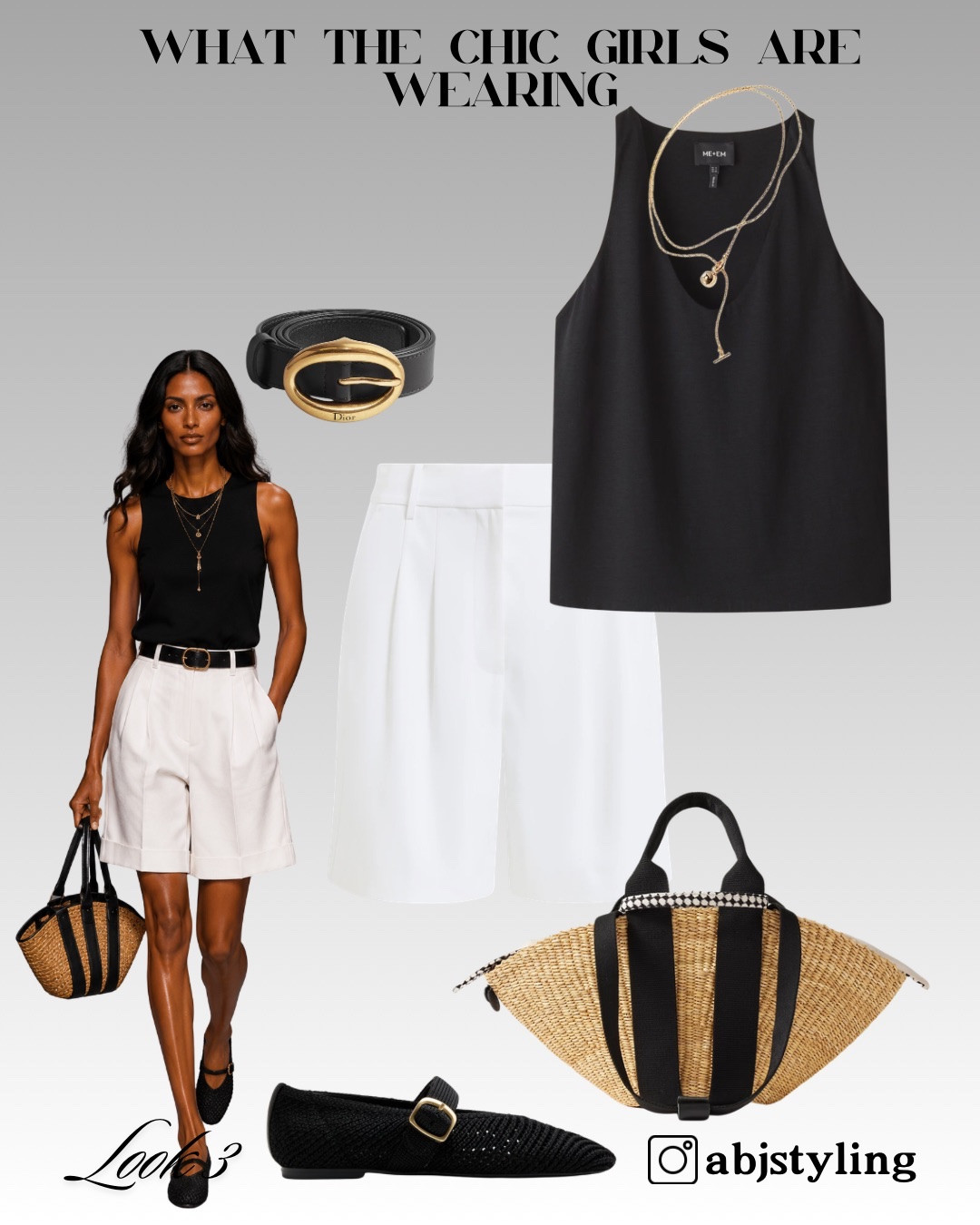 If I could wear one outfit on repeat this summer, this would be it. Tailored Bermuda shorts, a classic black tank and raffia accessories never go out of style. Everything is linked in my LTK.

#LTKuk #LTKsummer #LTKeurope