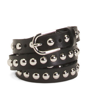 Leather Skinny Round Studded Belt | The Leather Shop | Marshalls | Marshalls