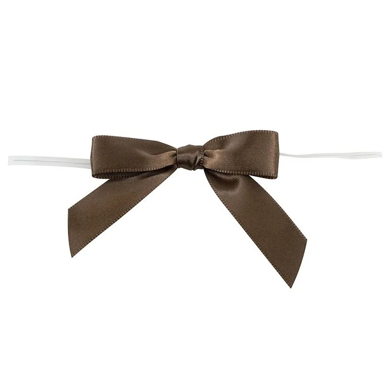 Reliant Ribbon - 5171-09203-2X1, Satin Twist Tie Bows - Small Bows, Brown, 5/8 Inch, 100 Pieces | Walmart (US)