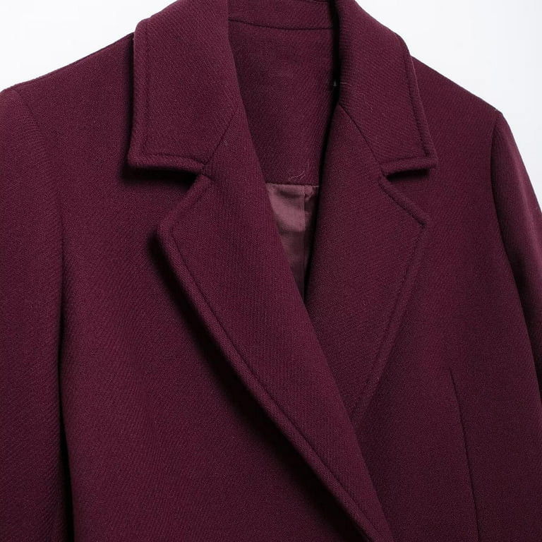 Winter Jacket Women Sevevn Women's Big Notch Lapel Single Breasted Mid-Long Wool Blend Coat | Walmart (US)