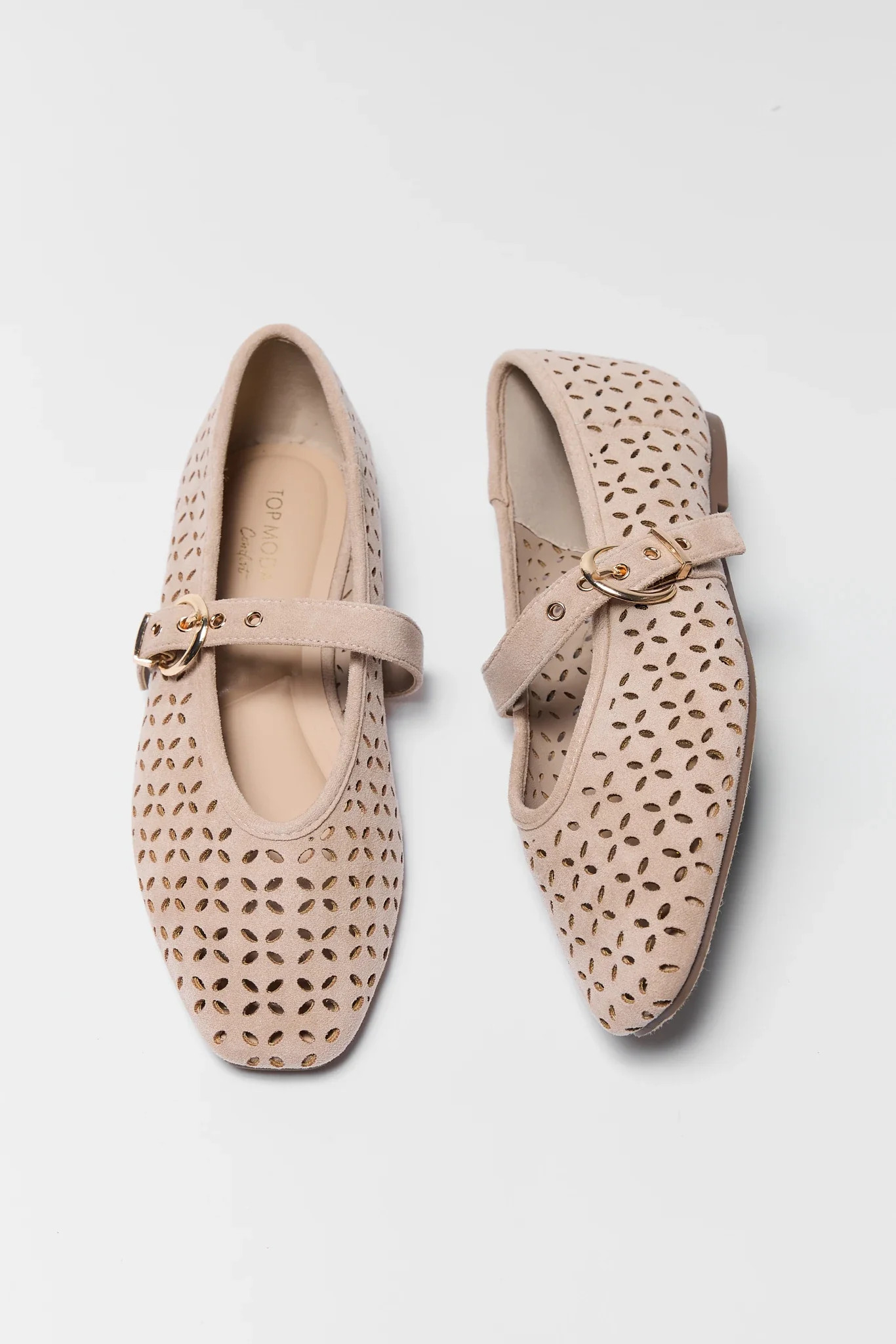 Taupe Faux Suede Ballet Flats | Avara