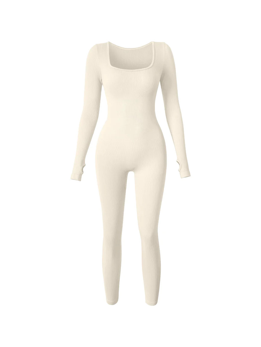 Long Sleeve Jumpsuits Beige | Oqq
