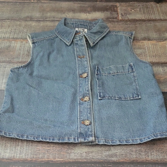 Denim Sleeveless Button-Up Vest | Poshmark