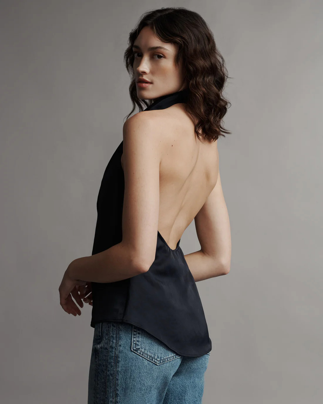 Friday Night Top in Coated Viscose Linen | TWP