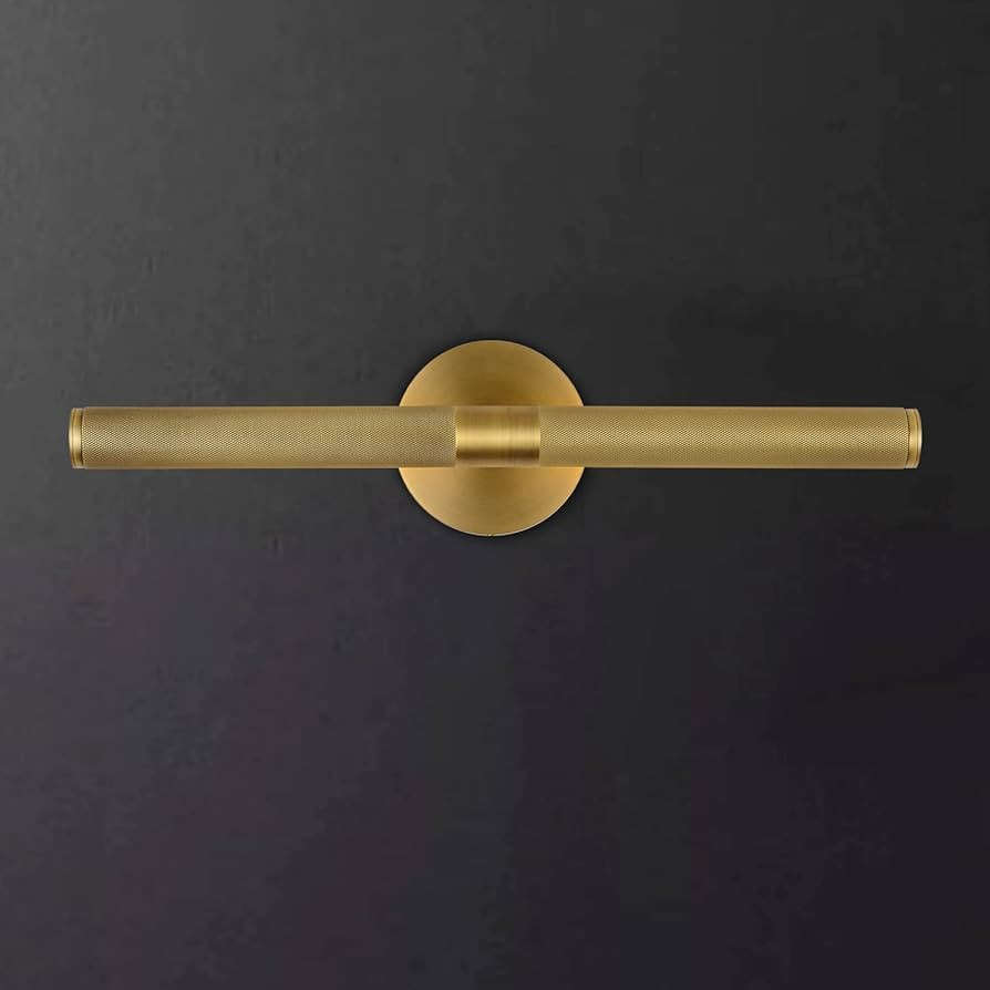 SKFWAITKW Gold Bathroom Wall Sconces, Rotatable 360° Brass Sconces Wall Lighting,19" Knurling Wa... | Amazon (US)