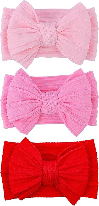 LemonSpace Handmade Red baby Bow Baby girls Headbands with Bows High Stretchy Soft Nylon Infant H... | Amazon (US)