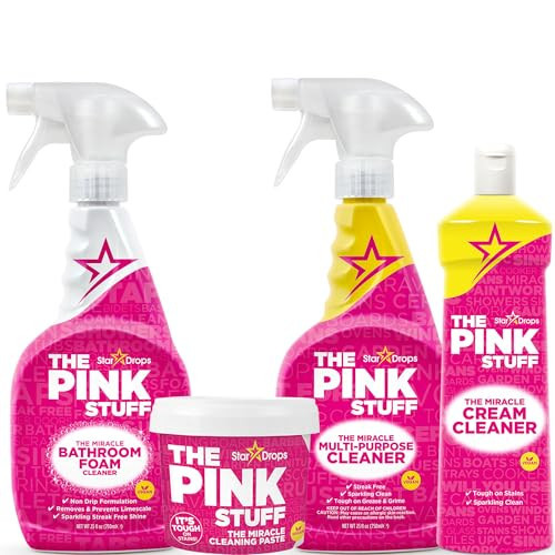Stardrops - The Pink Stuff - Miracle Cleaning Ultimate Bundle – Paste, Multi-Purpose Spray, Bathroom Foam Spray, and Cream Cleaner – Ideal for Kitchens, Bathrooms, Outdoors, and More | Amazon (US)