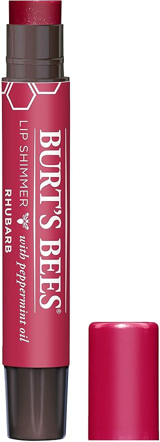 Burt's Bees 100% Natural Moisturizing Lip Shimmer, Rhubarb - 1 Tube | Amazon (US)