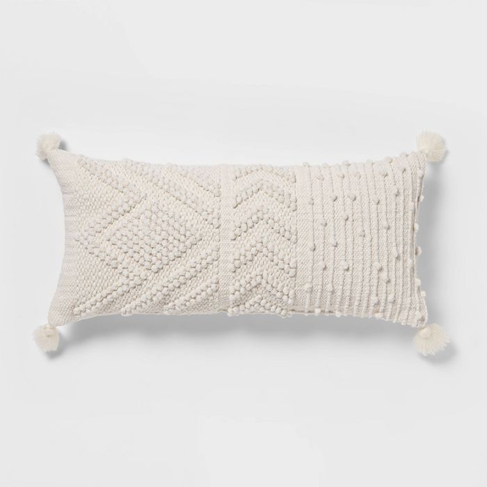 Oversize Embroidered Textured Lumbar Throw Pillow - Opalhouse™ | Target