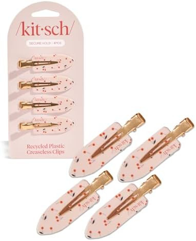 Kitsch Creaseless Hair Clips for Women - No Crease, No Bend Hair Clips for Styling, Bangs, Makeup... | Amazon (US)
