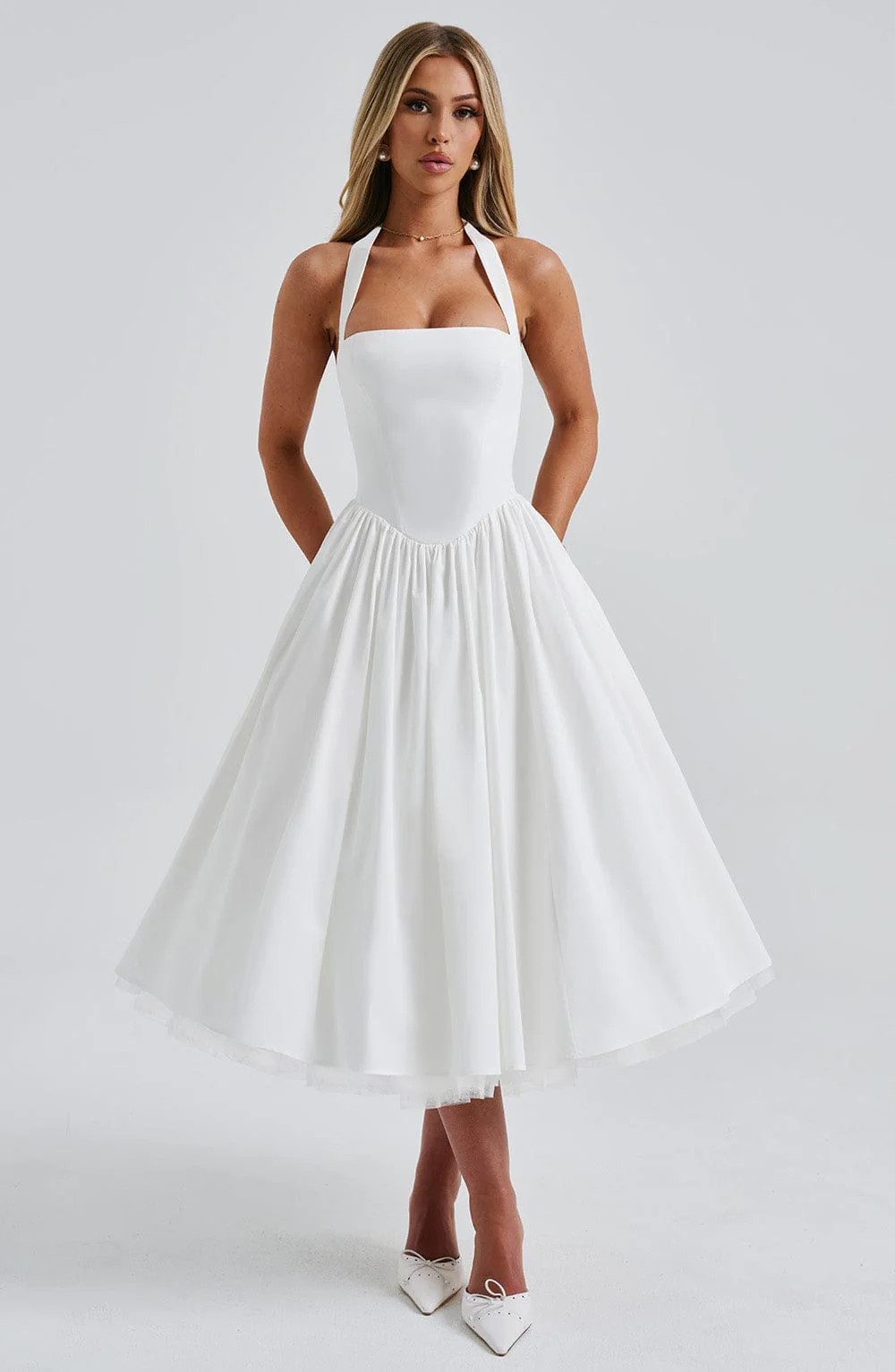 Cressida Midi Dress - Ivory | Babyboo (global)