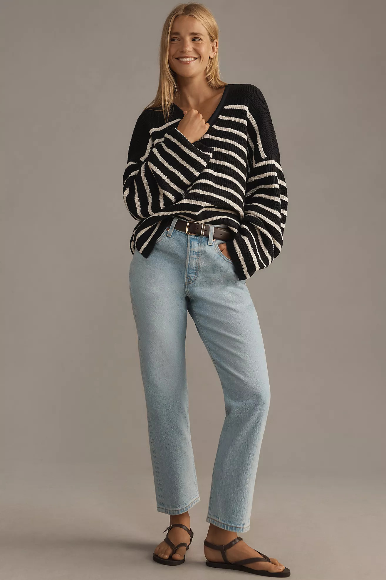 Levi's 501 High-Rise Crop Straight-Leg Jeans | Anthropologie (US)